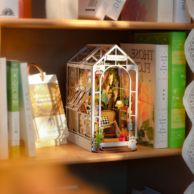 RoWood DIY Book Nook Kit  Puzzle 3D Serre Livres en Bois