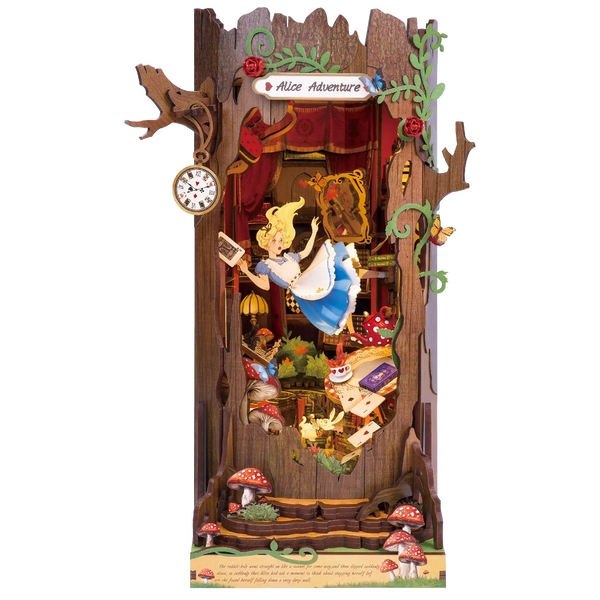 Product photo of the Robotime Alice Adventure book nook