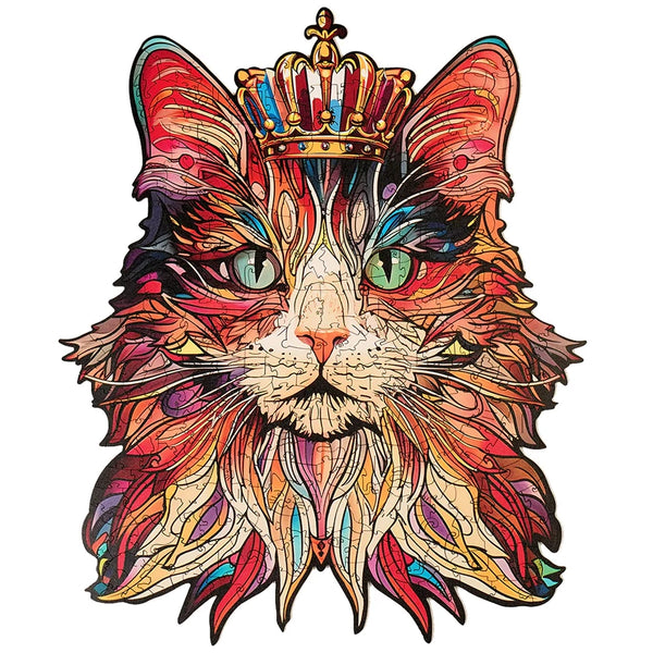 Productphoto Robotime colorful wooden jigsaw puzzle crowned cat