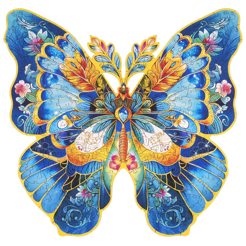 Productphoto Robotime colorful wooden jigsaw puzzle blue butterfly